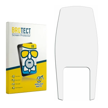 Parte frontal de un envase de producto con el logotipo de la marca BROTECT. Al lado está el protector de pantalla correspondie