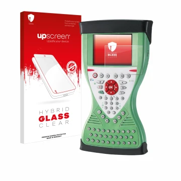 Parte frontal de un envase de producto con el logotipo de la marca upscreen. Al lado se muestra el dispositivo Leica Viva Cont