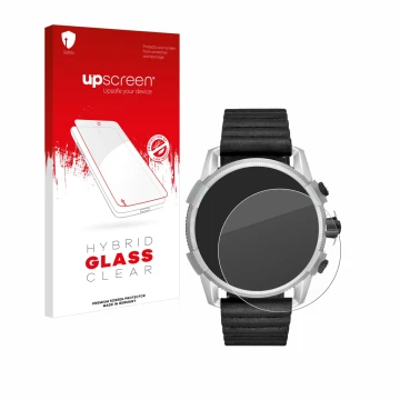 Parte frontal de un envase de producto con el logotipo de la marca upscreen. Al lado se muestra el dispositivo Diesel On Full 