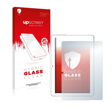 Parte frontal de un envase de producto con el logotipo de la marca upscreen. Al lado se muestra el dispositivo Toscido X108 10