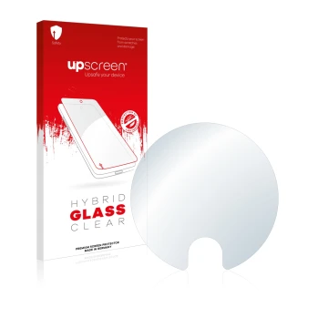 Parte frontal de un envase de producto con el logotipo de la marca upscreen. Al lado se muestra el dispositivo Dyson V11 Absol