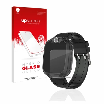 Parte frontal de un envase de producto con el logotipo de la marca upscreen. Al lado se muestra el dispositivo Pthtechus G-612