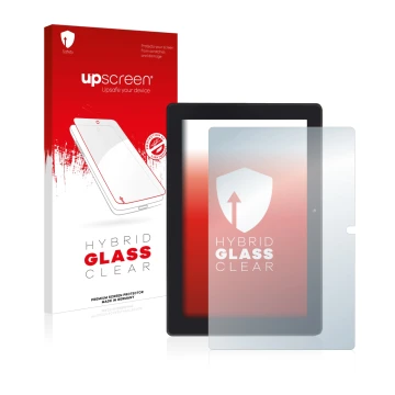 Parte frontal de un envase de producto con el logotipo de la marca upscreen. Al lado se muestra el dispositivo Simbans Tangota