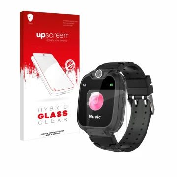 Parte frontal de un envase de producto con el logotipo de la marca upscreen. Al lado se muestra el dispositivo Auburet ETX001 