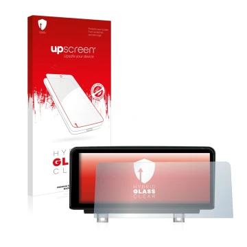 Parte frontal de un envase de producto con el logotipo de la marca upscreen. Al lado se muestra el dispositivo Koason BMW 3 Se