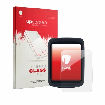 Parte frontal de un envase de producto con el logotipo de la marca upscreen. Al lado se muestra el dispositivo Sigma BC 10.0 W