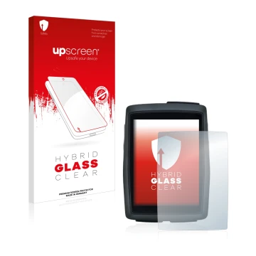 Parte frontal de un envase de producto con el logotipo de la marca upscreen. Al lado se muestra el dispositivo Sigma BC 14.0 W