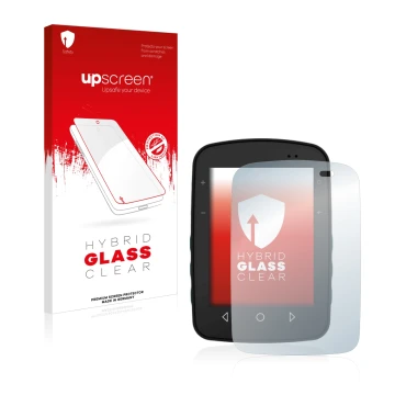 Parte frontal de un envase de producto con el logotipo de la marca upscreen. Al lado se muestra el dispositivo TwoNav Terra co