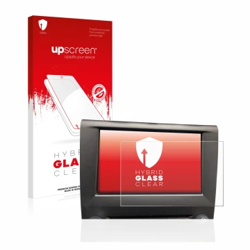 Parte frontal de un envase de producto con el logotipo de la marca upscreen. Al lado se muestra el dispositivo Ford Mondeo S&S