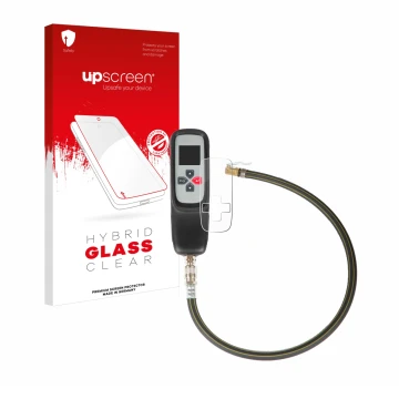 Parte frontal de un envase de producto con el logotipo de la marca upscreen. Al lado se muestra el dispositivo Bartec TAP 100 