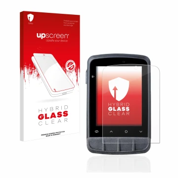 Parte frontal de un envase de producto con el logotipo de la marca upscreen. Al lado se muestra el dispositivo Giant Dash L200