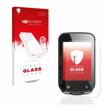 Parte frontal de un envase de producto con el logotipo de la marca upscreen. Al lado se muestra el dispositivo iGPSPORT BSC100