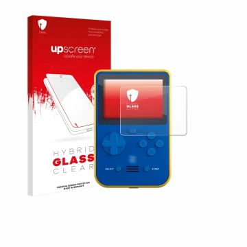 Parte frontal de un envase de producto con el logotipo de la marca upscreen. Al lado se muestra el dispositivo Blaze Super Poc