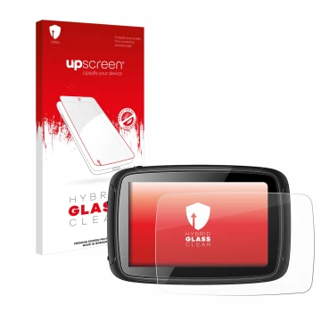 Parte frontal de un envase de producto con el logotipo de la marca upscreen. Al lado se muestra el dispositivo Elebest Carplay