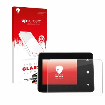 Parte frontal de un envase de producto con el logotipo de la marca upscreen. Al lado se muestra el dispositivo Spektrum Smart 