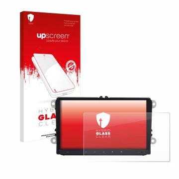 Parte frontal de un envase de producto con el logotipo de la marca upscreen. Al lado se muestra el dispositivo JF-Sound JF-039