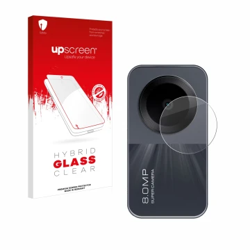 Parte frontal de un envase de producto con el logotipo de la marca upscreen. Al lado se muestra el dispositivo Xiaomi Redmi Pa