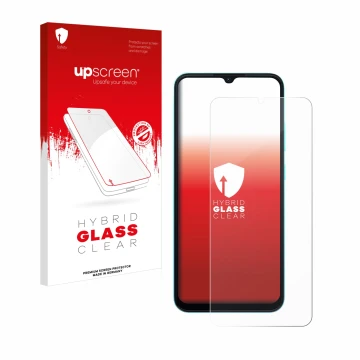 Parte frontal de un envase de producto con el logotipo de la marca upscreen. Al lado se muestra el dispositivo Oscal Flat 1C c