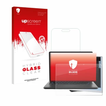 Parte frontal de un envase de producto con el logotipo de la marca upscreen. Al lado se muestra el dispositivo ASUS ROG Zephyr