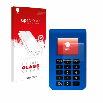 Parte frontal de un envase de producto con el logotipo de la marca upscreen. Al lado se muestra el dispositivo REINER SCT tanJ