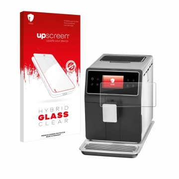 Parte frontal de un envase de producto con el logotipo de la marca upscreen. Al lado se muestra el dispositivo WMF Perfection 
