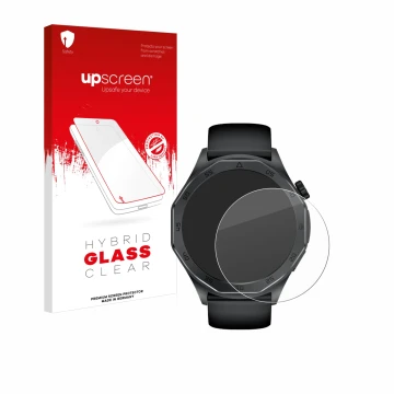 Parte frontal de un envase de producto con el logotipo de la marca upscreen. Al lado se muestra el dispositivo Kardena Care Pr