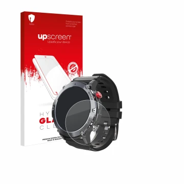 Parte frontal de un envase de producto con el logotipo de la marca upscreen. Al lado se muestra el dispositivo Darmowade Smart
