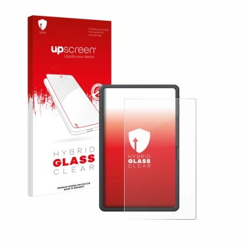 Parte frontal de un envase de producto con el logotipo de la marca upscreen. Al lado se muestra el dispositivo SGIN T12S 11.97
