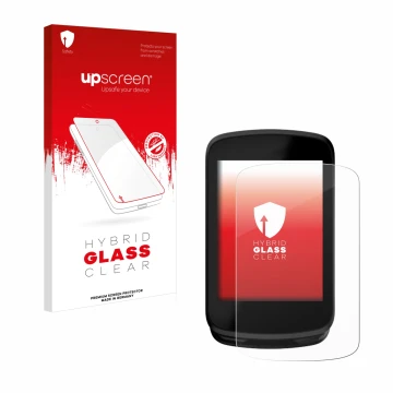 Parte frontal de un envase de producto con el logotipo de la marca upscreen. Al lado se muestra el dispositivo Magene C606 con
