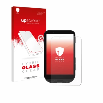 Parte frontal de un envase de producto con el logotipo de la marca upscreen. Al lado se muestra el dispositivo iGPSPORT igs800