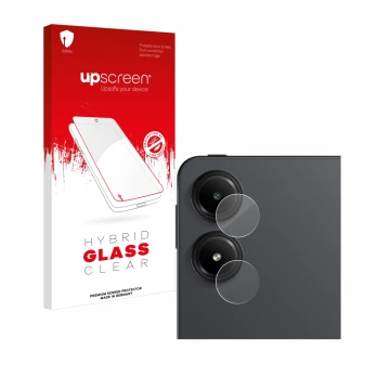 Parte frontal de un envase de producto con el logotipo de la marca upscreen. Al lado se muestra el dispositivo Xiaomi Redmi Pa