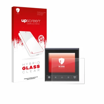Parte frontal de un envase de producto con el logotipo de la marca upscreen. Al lado se muestra el dispositivo B&G Triton 2 co