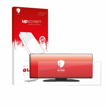 Parte frontal de un envase de producto con el logotipo de la marca upscreen. Al lado se muestra el dispositivo Carpuride W903 