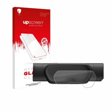 Parte frontal de un envase de producto con el logotipo de la marca upscreen. Al lado se muestra el dispositivo Segway Ninebot 