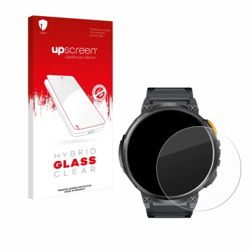 Parte frontal de un envase de producto con el logotipo de la marca upscreen. Al lado se muestra el dispositivo Dremac FV6-A 1.