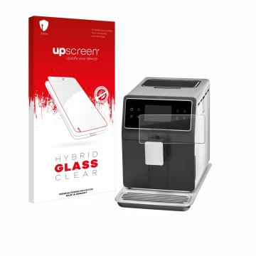 Parte frontal de un envase de producto con el logotipo de la marca upscreen. Al lado se muestra el dispositivo WMF Perfection 
