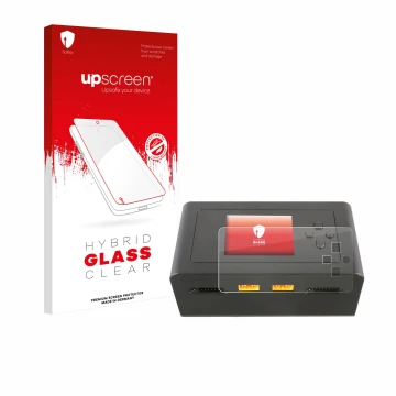 Parte frontal de un envase de producto con el logotipo de la marca upscreen. Al lado se muestra el dispositivo Gens Ace IMARS 