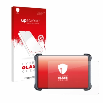 Parte frontal de un envase de producto con el logotipo de la marca upscreen. Al lado se muestra el dispositivo Thinkcar Thinks