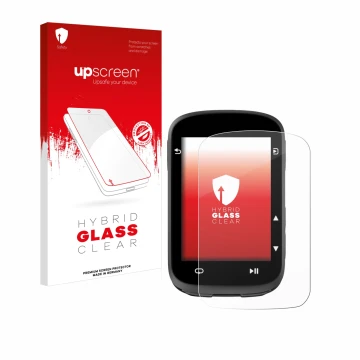 Parte frontal de un envase de producto con el logotipo de la marca upscreen. Al lado se muestra el dispositivo CooSpo CS500 co