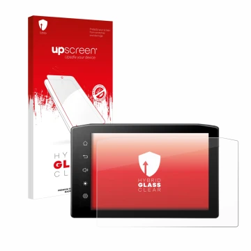 Parte frontal de un envase de producto con el logotipo de la marca upscreen. Al lado se muestra el dispositivo Ekiy MTC07 6.25