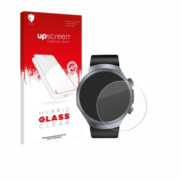 Parte frontal de un envase de producto con el logotipo de la marca upscreen. Al lado se muestra el dispositivo Knauermann Pro 