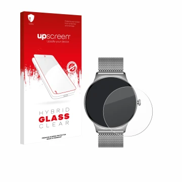 Parte frontal de un envase de producto con el logotipo de la marca upscreen. Al lado se muestra el dispositivo Pireware Slim S