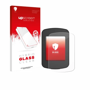 Parte frontal de un envase de producto con el logotipo de la marca upscreen. Al lado se muestra el dispositivo Decathlon Van R