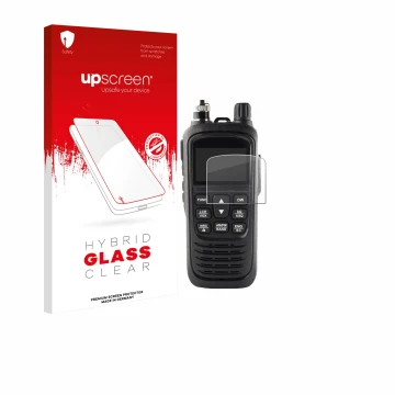 Parte frontal de un envase de producto con el logotipo de la marca upscreen. Al lado se muestra el dispositivo Jopix CB-514 Pl