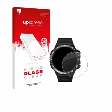 Parte frontal de un envase de producto con el logotipo de la marca upscreen. Al lado se muestra el dispositivo HOIFA S11 1.39