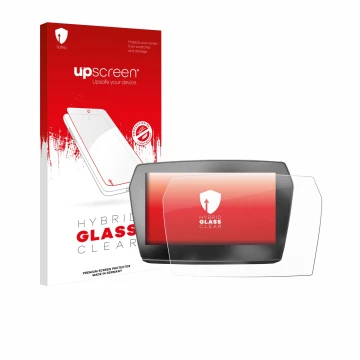 Parte frontal de un envase de producto con el logotipo de la marca upscreen. Al lado se muestra el dispositivo Voge 625 2025 c