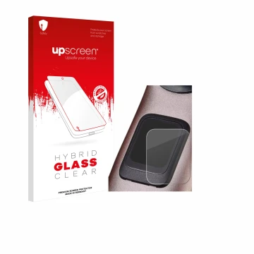 Parte frontal de un envase de producto con el logotipo de la marca upscreen. Al lado se muestra el dispositivo Specialized Tur