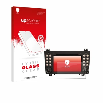 Parte frontal de un envase de producto con el logotipo de la marca upscreen. Al lado se muestra el dispositivo Erisin ES8940S 