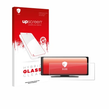 Parte frontal de un envase de producto con el logotipo de la marca upscreen. Al lado se muestra el dispositivo Carpuride V92 1