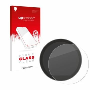 Parte frontal de un envase de producto con el logotipo de la marca upscreen. Al lado se muestra el dispositivo Mini Cooper S 2